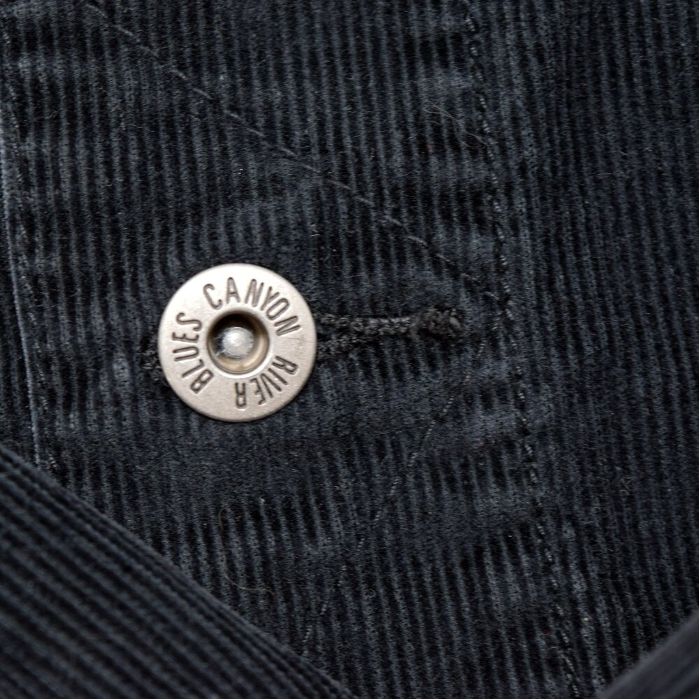Canyon River Blues Corduroy Jacket Men Large Button Up Black Casual Cozy Outdoor - Picture 9 of 12